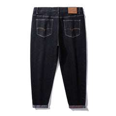 Plus Size Men's Minimalist Vintage Straight Leg Jeans,Light jeans