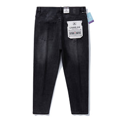 Plus Size Men's Casual Black Denim Pants