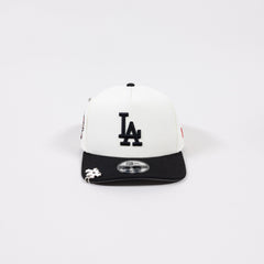 NEW ERA EXCLUSIVE A-FRAME CHROME/ BLACK LOS ANGELES DODGERS SNAPBACK W/ 100TH ANNIVERSARY SIDE PATCH