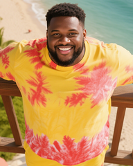 Men's Simple Vacation Big and Tall Size T-Shirt & Shorts