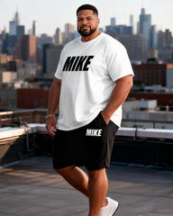 Men's Simple Vacation Big and Tall Size T-Shirt & Shorts