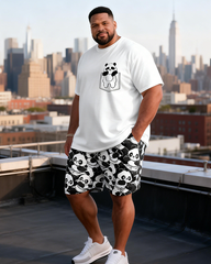 Men's Simple Vacation Big and Tall Size T-Shirt & Shorts