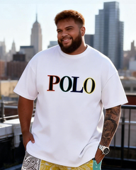 Men's Simple Vacation Big and Tall Size T-Shirt & Shorts