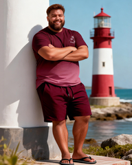 Men's Simple Vacation Big and Tall Size T-Shirt & Shorts