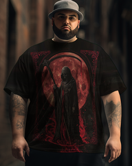 Men's Reaper in the Blood Moon Plus Size Short Sleeve T-Shirt