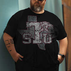 Ensemble de t-shirt grande taille pour homme avec grand logo Texas Southern University, costume de style sportif pour homme