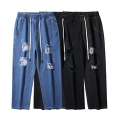 Plus Size Men's Ripped Jeans Ankle Jeans