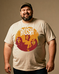 Rush Vintage Distressed Men's Cotton Big & Tall T-shirt