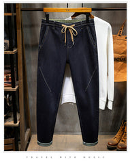 Plus Size Men's Elastic Waist Jeans,Stretch Denim Pants