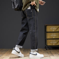 Übergröße Herren Stretch Harlan Jeans Weites Bein Gerade Jeans Winterhose