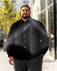 Men's stripes Plus Size Long Sleeve Shirt