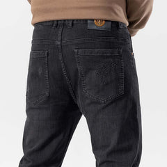 Plus Size Men's Stretched Winter Jeans , Wide-Leg Jeans , Embossed Jeans