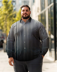 Men's stripes Plus Size Long Sleeve Shirt
