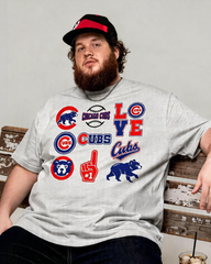 Men's Chicago Cubs Logo Collage Fan Big & Tall Short Sleeve T-Shirt
