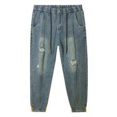 Plus Size Men's Thin Vintage Yellow Harlan Jeans