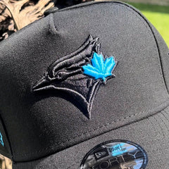 NEW ERA TORONTO BLUE JAYS BLACK BLUE A FRAM EMBROIDERED CASUAL BASEBALL CAP