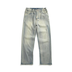 Tall Men's garment washed straight leg jeans