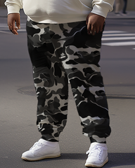 Men's Camo Shark Plus Size Hoodie&Pants