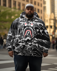 Men's Camo Shark Plus Size Hoodie&Pants