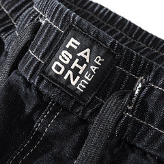 Jean en denim à taille élastique avec cordon de serrage pour homme, pantalon sarouel ample, pantalon en denim de printemps, grande taille