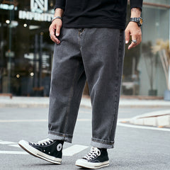 Lockere Jeans für Herren in Übergröße, Harlan-Jeans, gerade Jeans, Knöcheljeans, weites Bein, Dad-Jeans