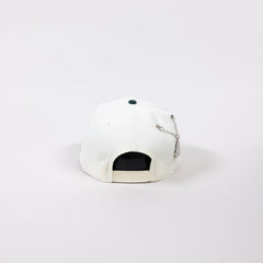 NEW ERA EXCLUSIVE A-FRAME CHROME/ FOREST GREEN ATLANTA BRAVES SNAPBACK W/ 2000 ALL STAR GAME SIDE PATCH