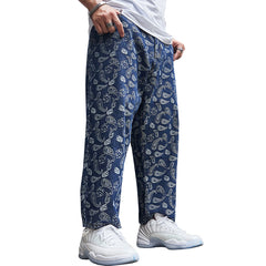 Plus Size Men's Loose Jeans Harlan Straight Jeans Ankle Jeans Wide Leg Dad Jeans