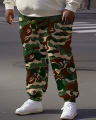Men's Camo Shark Plus Size Hoodie&Pants