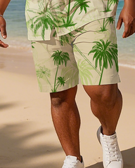 Hawaiian Vacation Style Men's Plus Size Pockets Shirt Shorts Suit