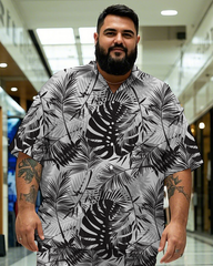 Hawaiian Vacation Style Men's Plus Size Pockets Shirt Shorts Suit