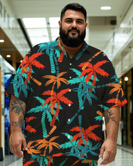 Hawaiian Vacation Style Men's Plus Size Pockets Shirt Shorts Suit