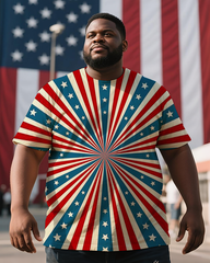 American Flag Men's Plus Size Short Sleeve T-Shirt