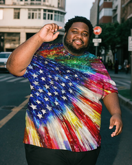 American Flag Men's Plus Size Short Sleeve T-Shirt