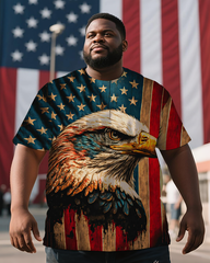 American Flag Men's Plus Size Short Sleeve T-Shirt