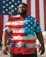 American Flag Men's Plus Size Short Sleeve T-Shirt