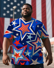 American Flag Men's Plus Size Short Sleeve T-Shirt
