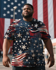 American Flag Men's Plus Size Short Sleeve T-Shirt