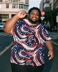 American Flag Men's Plus Size Short Sleeve T-Shirt