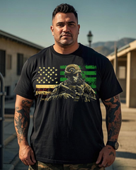 American Soldier Men's Plus Size Short Sleeve T-Shirt