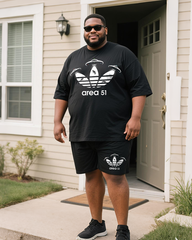 Area 51 from Ript Men's Plus Size T-Shirt & Shorts Suit