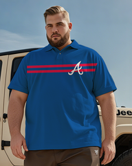 Atlanta Braves Casual Short Sleeve Men's Plus Size Polo Shirt