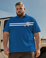 Atlanta Braves Casual Short Sleeve Men's Plus Size Polo Shirt