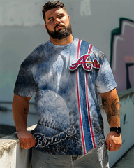 Men's Plus Size Printed Short Sleeve T-Shirt