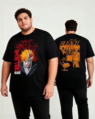 BLEACH Hollow Ichigo Jumbo Collage Mineral Wash Men's Big & Tall Cotton T-shirt