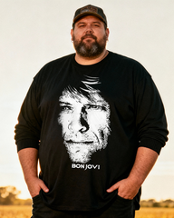 BON JOVI Men's Big & Tall Long Sleeve Cotton T-Shirt