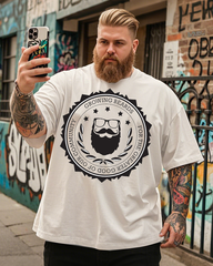 Beard Men's Plus Size Short Sleeve T-Shirt