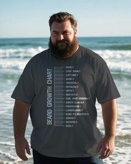 Beard Length Measuring Chart Men's Plus Size Short Sleeve T-Shirt