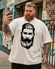 Beard Print Men's 100% Cotton Big & Tall T-Shirt