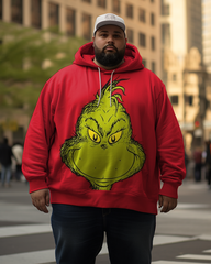 Sweat à capuche Grinch à gros visage pour homme, grande taille