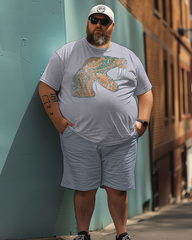 T-Shirt-Set mit großem Logo der Florida A&M University für Herren in Übergröße, Anzug im sportlichen Stil für Herren